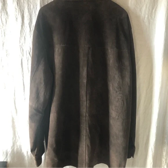 Mens Hathaway brown suede long shirt jacket size XXL - Picture 5 of 10
